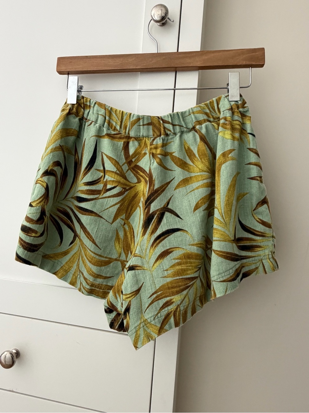 Mikoh Sage Green Tropical Shirt & Shorts Set with Golden Palm Print - Picture 7 of 7